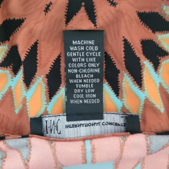 INC International Concepts Aztec Print V-Neck Romper Size XL 3/4 Sleeve Pockets - Picture 4 of 8